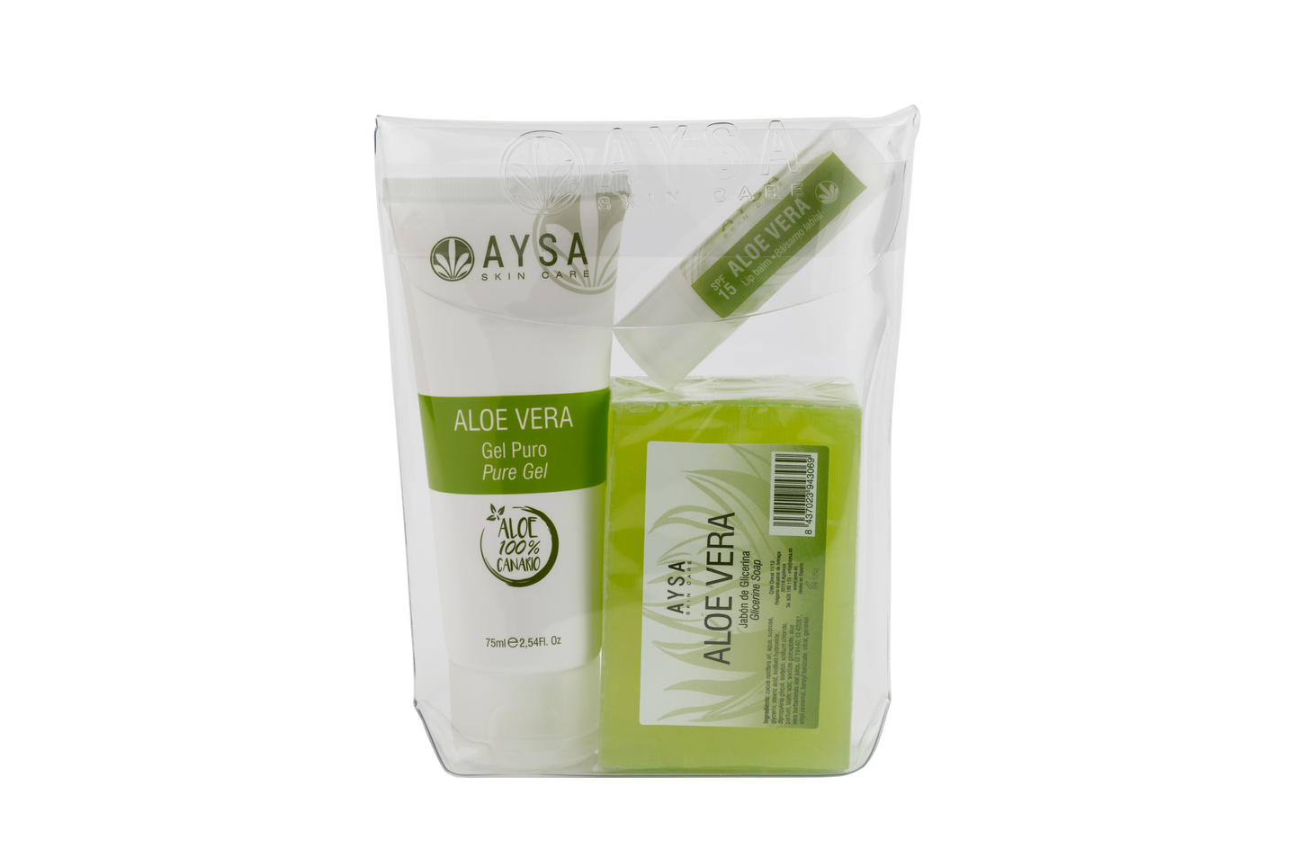 PACK GEL PURO, JABÓN Y LABIAL ALOE VERA