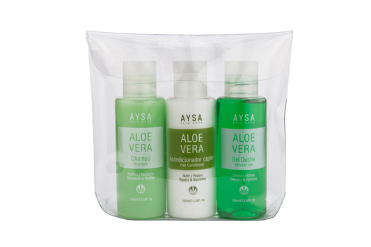 PACK GEL DUCHA, CHAMPÚ Y ACONDICIONADOR CAPILAR ALOE VERA