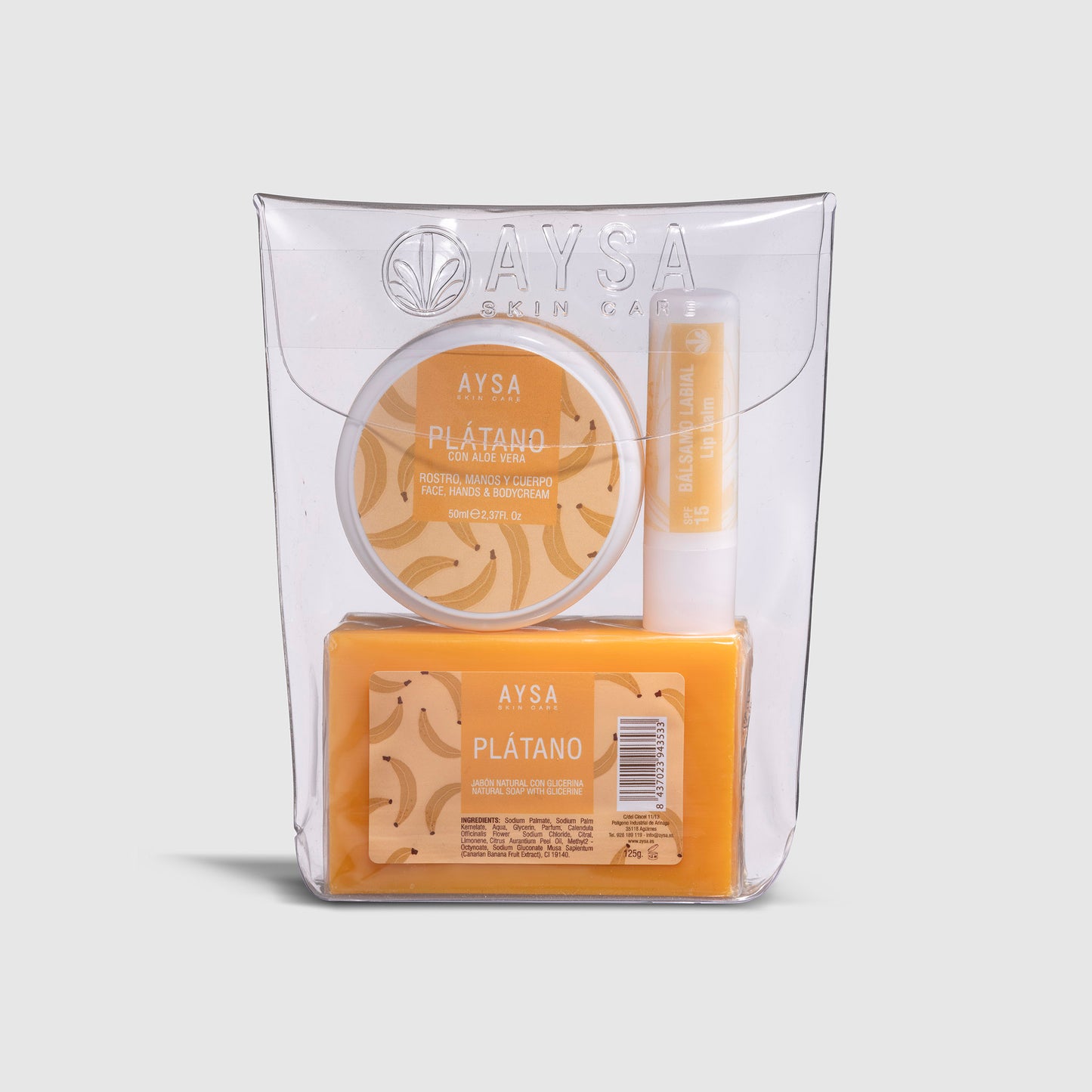 PACK JABÓN, CREMA Y LABIAL PLÁTANO