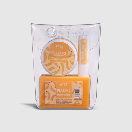 PACK JABÓN, CREMA Y LABIAL PLÁTANO