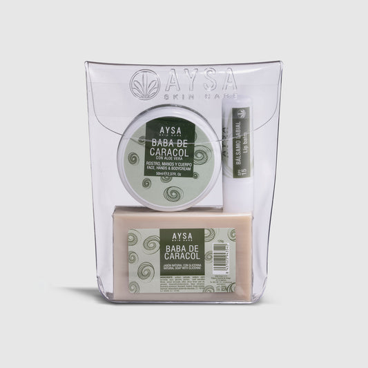 PACK JABÓN, CREMA Y LABIAL BABA DE CARACOL