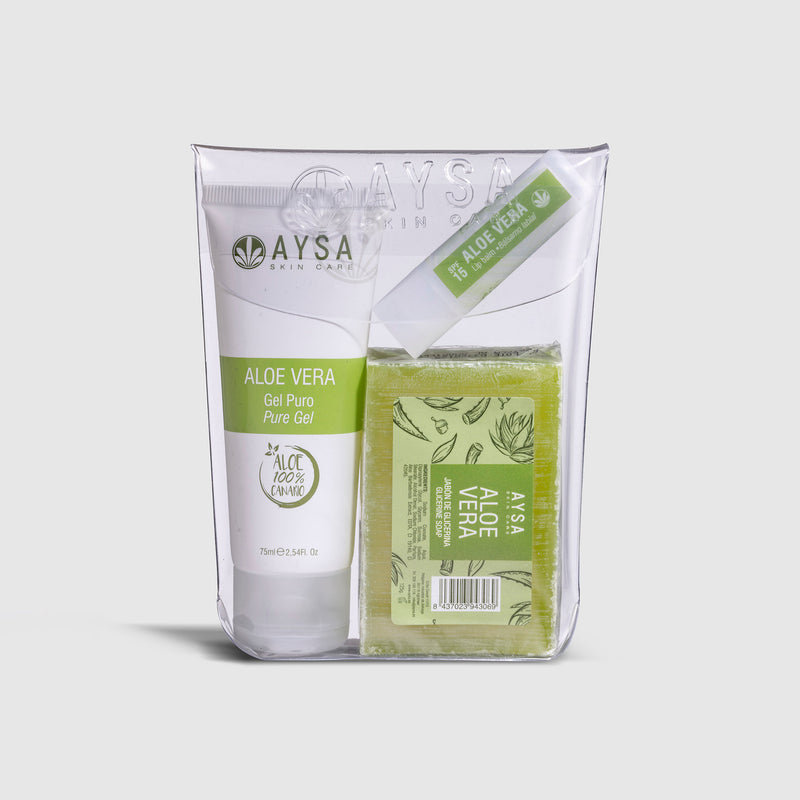 PACK GEL PURO, JABÓN Y LABIAL ALOE VERA