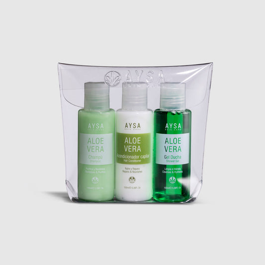 PACK GEL DUCHA, CHAMPÚ Y ACONDICIONADOR CAPILAR ALOE VERA